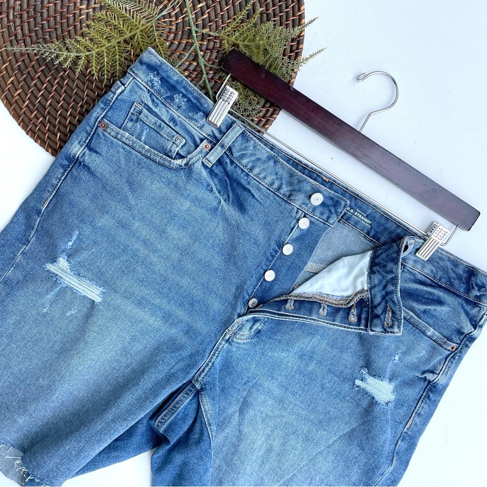 Classic Blue Distressed Denim Shorts - Women's